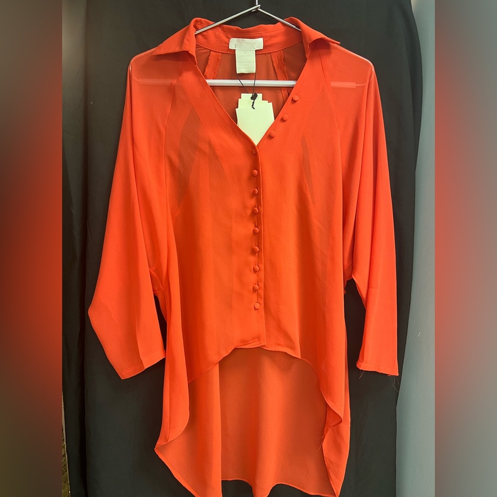 MM Couture by Miss Me- New with Tagsβ Shear Shirt w/Buttons, Size:XS